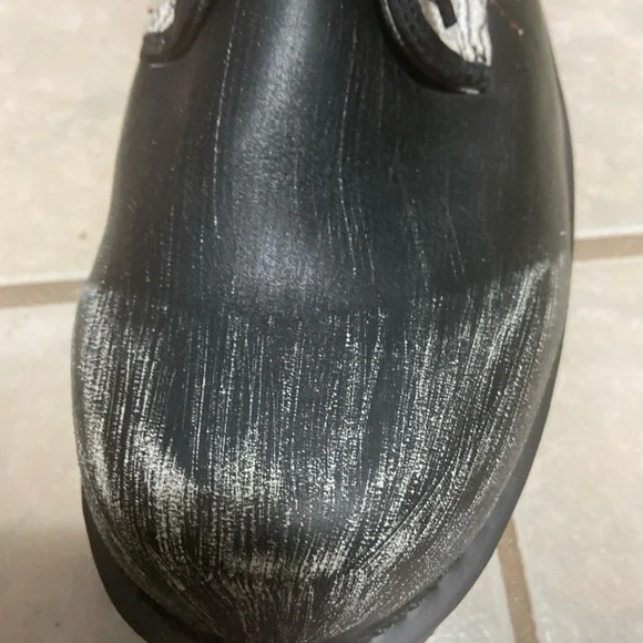 AFFLICTION Combat Biker Distressed Lace Leather/Canvas Dragon Shoes Size 11 US - Picture 10 of 11